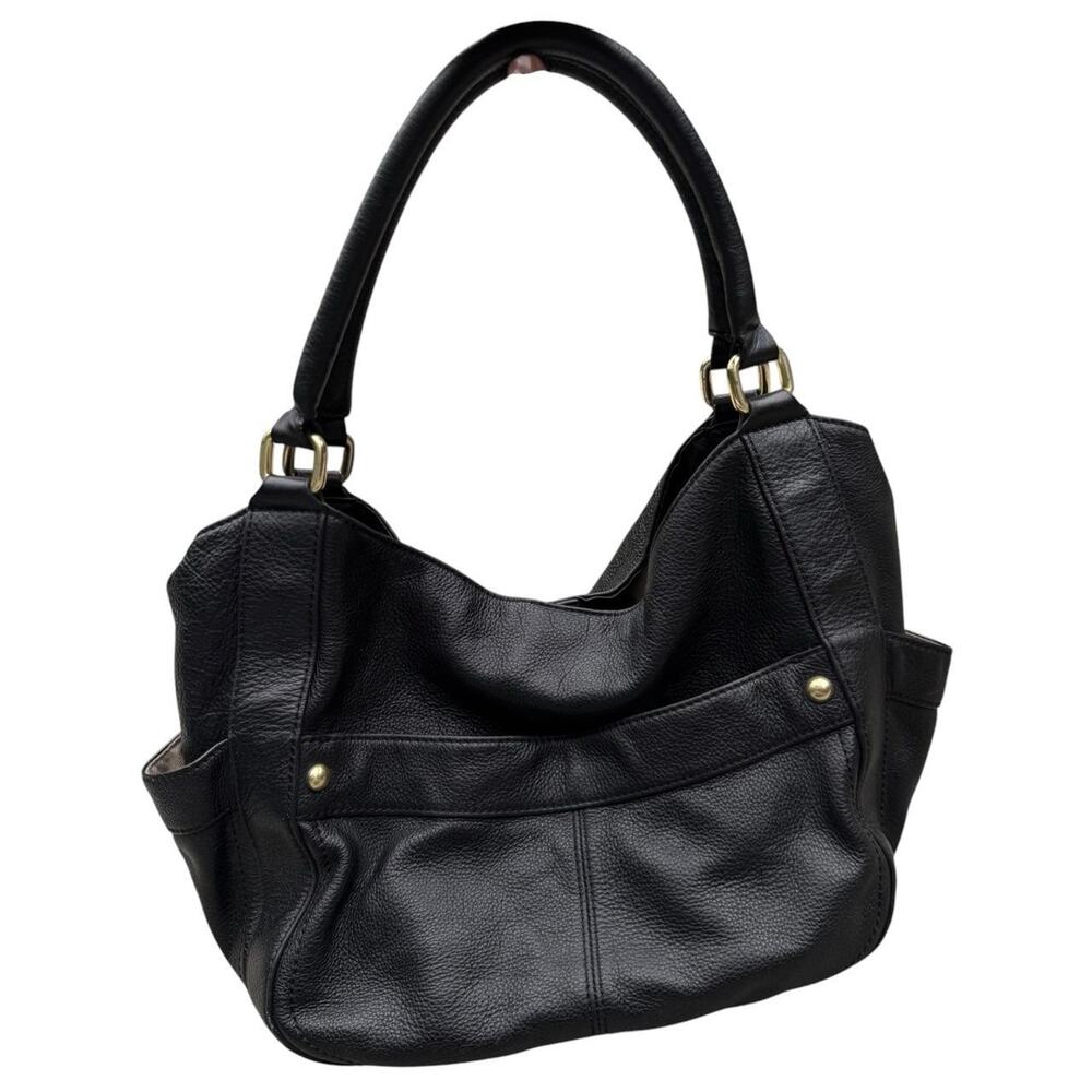 J. Crew Genuine Leather Shoulder Bag Hobo Gold Hardware Slouchy Quiet Luxury